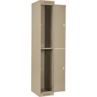 Clean Line Lockers, 2 -tier, Bank of 4, 48" x 18" x 72", Steel, Beige, Rivet (Assembled) Absolute Business Supply