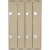 Clean Line Lockers, 2 -tier, Bank of 4, 48" x 18" x 72", Steel, Beige, Rivet (Assembled) Absolute Business Supply