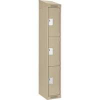 Casiers Clean Line, 3 niveaux, 12" x 18" x 78", Acier, Beige, Rivet (assembl&eacute;) Absolute Business Supply