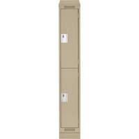 Casiers Clean Line, 2 niveaux, 12" x 18" x 82", Acier, Beige, Rivet (assembl&eacute;) Absolute Business Supply