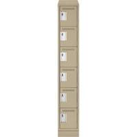 Petits casiers Clean Line, 6 niveaux, 12" x 18" x 82", Acier, Beige, Rivet (assembl&eacute;) Absolute Business Supply