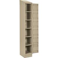 Clean Line Lockerette , 6 -tier, Bank of 4, 48" x 18" x 82", Steel, Beige, Rivet (Assembled) Absolute Business Supply