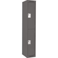 Clean Line Lockers, 2 -tier, 12" x 18" x 72", Steel, Charcoal, Rivet (Assembled) Absolute Business Supply