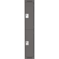 Clean Line Lockers, 2 -tier, 12" x 18" x 72", Steel, Charcoal, Rivet (Assembled) Absolute Business Supply