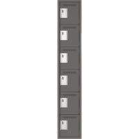 Clean Line Lockerette, 6 -tier, 12" x 18" x 72", Steel, Charcoal, Rivet (Assembled) Absolute Business Supply