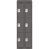 Casiers Clean Line, 3 niveaux, Bloc de 2, 24" x 18" x 78", Acier, Charbon, Rivet (assembl&eacute;) Absolute Business Supply