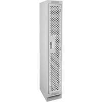 Clean Line Lockers, 12" x 18" x 76", Steel, Grey, Rivet (Assembled), Perforated Absolute Business Supply