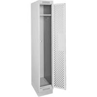 Clean Line Lockers, 12" x 18" x 76", Steel, Grey, Rivet (Assembled), Perforated Absolute Business Supply