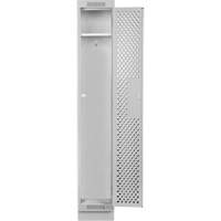 Clean Line Lockers, 12" x 18" x 76", Steel, Grey, Rivet (Assembled), Perforated Absolute Business Supply