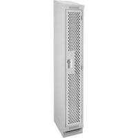 Clean Line Lockers, 12" x 18" x 82", Steel, Grey, Rivet (Assembled), Perforated Absolute Business Supply