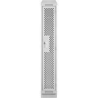 Clean Line Lockers, 12" x 18" x 82", Steel, Grey, Rivet (Assembled), Perforated Absolute Business Supply