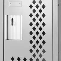 Clean Line Lockers, 12" x 12" x 72", Steel, Grey, Rivet (Assembled), Perforated Absolute Business Supply