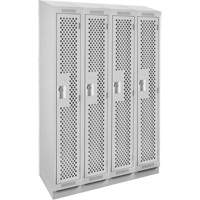 Casiers Clean Line, Bloc de 4, 48" x 18" x 82", Acier, Gris, Rivet (assembl&eacute;), Perfor&eacute; Absolute Business Supply