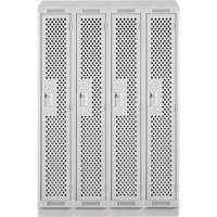 Casiers Clean Line, Bloc de 4, 48" x 18" x 82", Acier, Gris, Rivet (assembl&eacute;), Perfor&eacute; Absolute Business Supply
