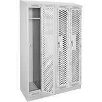 Casiers Clean Line, Bloc de 4, 48" x 18" x 82", Acier, Gris, Rivet (assembl&eacute;), Perfor&eacute; Absolute Business Supply