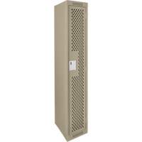 Clean Line Lockers, 12" x 15" x 72", Steel, Beige, Rivet (Assembled), Perforated Absolute Business Supply