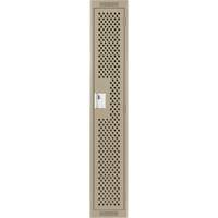 Clean Line Lockers, 12" x 15" x 72", Steel, Beige, Rivet (Assembled), Perforated Absolute Business Supply