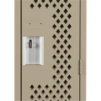 Clean Line Lockers, 12" x 15" x 72", Steel, Beige, Rivet (Assembled), Perforated Absolute Business Supply