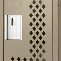 Clean Line Lockers, 2 -tier, 12" x 18" x 76", Steel, Beige, Rivet (Assembled), Perforated Absolute Business Supply