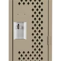 Clean Line Lockers, Bank of 2, 24" x 15" x 72", Steel, Beige, Rivet (Assembled), Perforated Absolute Business Supply