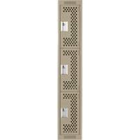 Casiers Clean Line, 3 niveaux, 12" x 12" x 72", Acier, Beige, Rivet (assembl&eacute;), Perfor&eacute; Absolute Business Supply