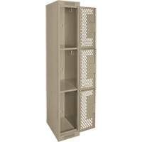 Casiers Clean Line, 3 niveaux, 12" x 12" x 72", Acier, Beige, Rivet (assembl&eacute;), Perfor&eacute; Absolute Business Supply