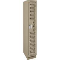 Clean Line Lockers, 12" x 12" x 76", Steel, Beige, Rivet (Assembled), Perforated Absolute Business Supply