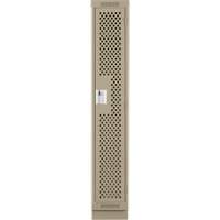 Clean Line Lockers, 12" x 12" x 76", Steel, Beige, Rivet (Assembled), Perforated Absolute Business Supply