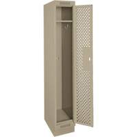 Clean Line Lockers, 12" x 12" x 76", Steel, Beige, Rivet (Assembled), Perforated Absolute Business Supply