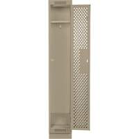 Clean Line Lockers, 12" x 12" x 76", Steel, Beige, Rivet (Assembled), Perforated Absolute Business Supply