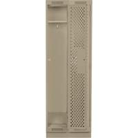 Clean Line Lockers, Bank of 2, 24" x 12" x 76", Steel, Beige, Rivet (Assembled), Perforated Absolute Business Supply