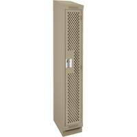 Clean Line Lockers, 12" x 15" x 82", Steel, Beige, Rivet (Assembled), Perforated Absolute Business Supply