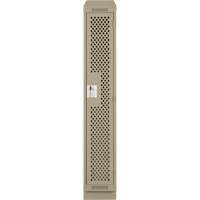 Clean Line Lockers, 12" x 15" x 82", Steel, Beige, Rivet (Assembled), Perforated Absolute Business Supply