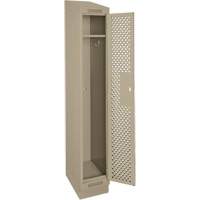 Clean Line Lockers, 12" x 15" x 82", Steel, Beige, Rivet (Assembled), Perforated Absolute Business Supply