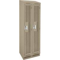 Casiers Clean Line, Bloc de 2, 24" x 18" x 82", Acier, Beige, Rivet (assembl&eacute;), Perfor&eacute; Absolute Business Supply