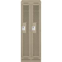 Casiers Clean Line, Bloc de 2, 24" x 18" x 82", Acier, Beige, Rivet (assembl&eacute;), Perfor&eacute; Absolute Business Supply