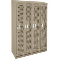 Casiers Clean Line, Bloc de 4, 48" x 18" x 82", Acier, Beige, Rivet (assembl&eacute;), Perfor&eacute; Absolute Business Supply