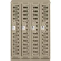 Casiers Clean Line, Bloc de 4, 48" x 18" x 82", Acier, Beige, Rivet (assembl&eacute;), Perfor&eacute; Absolute Business Supply