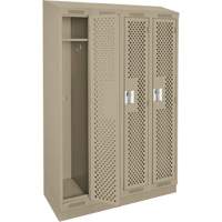 Casiers Clean Line, Bloc de 4, 48" x 18" x 82", Acier, Beige, Rivet (assembl&eacute;), Perfor&eacute; Absolute Business Supply