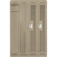 Casiers Clean Line, Bloc de 4, 48" x 18" x 82", Acier, Beige, Rivet (assembl&eacute;), Perfor&eacute; Absolute Business Supply