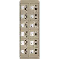 Petit casier perfor&eacute; Clean-Line, 6 niveaux, Bloc de 2, 15" x 72" x 12", Acier Absolute Business Supply