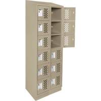 Petit casier perfor&eacute; Clean-Line, 6 niveaux, Bloc de 2, 15" x 72" x 12", Acier Absolute Business Supply