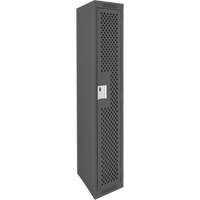 Clean Line Lockers, 12" x 15" x 72", Steel, Charcoal, Rivet (Assembled), Perforated Absolute Business Supply