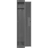 Clean Line Lockers, 12" x 15" x 72", Steel, Charcoal, Rivet (Assembled), Perforated Absolute Business Supply