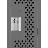 Clean Line Lockers, 12" x 15" x 72", Steel, Charcoal, Rivet (Assembled), Perforated Absolute Business Supply