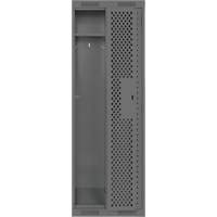 Clean Line Lockers, Bank of 2, 24" x 15" x 72", Steel, Charcoal, Rivet (Assembled), Perforated Absolute Business Supply
