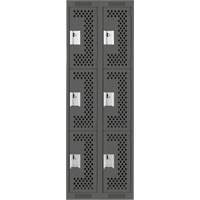 Casiers Clean Line, 3 niveaux, Bloc de 2, 24" x 12" x 72", Acier, Charbon, Rivet (assembl&eacute;), Perfor&eacute; Absolute Business Supply