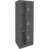 Casiers Clean Line, 3 niveaux, Bloc de 2, 24" x 12" x 72", Acier, Charbon, Rivet (assembl&eacute;), Perfor&eacute; Absolute Business Supply