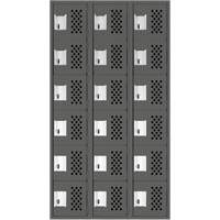 Petits casiers &eacute;conomiques assembl&eacute;s et perfor&eacute;s Clean Line, 6 niveaux, Bloc de 3, 18" x 72" x 12", Acier Absolute Business Supply