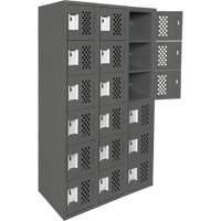 Petits casiers &eacute;conomiques assembl&eacute;s et perfor&eacute;s Clean Line, 6 niveaux, Bloc de 3, 18" x 72" x 12", Acier Absolute Business Supply